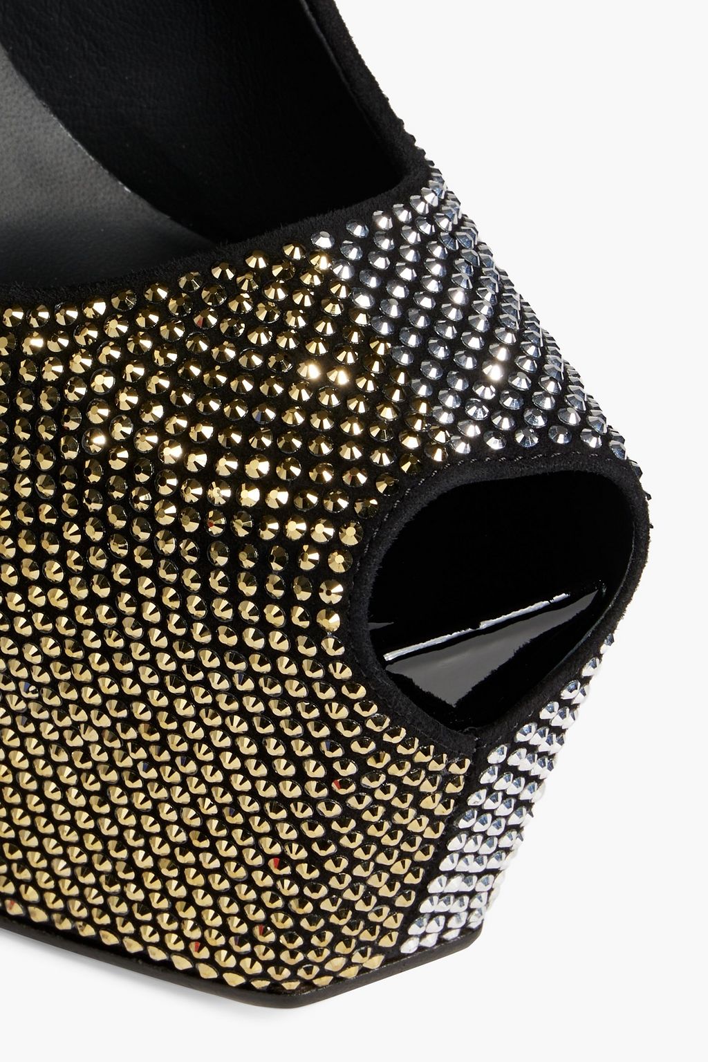 GIUSEPPE ZANOTTI Liza crystal-embellished suede platform pumps