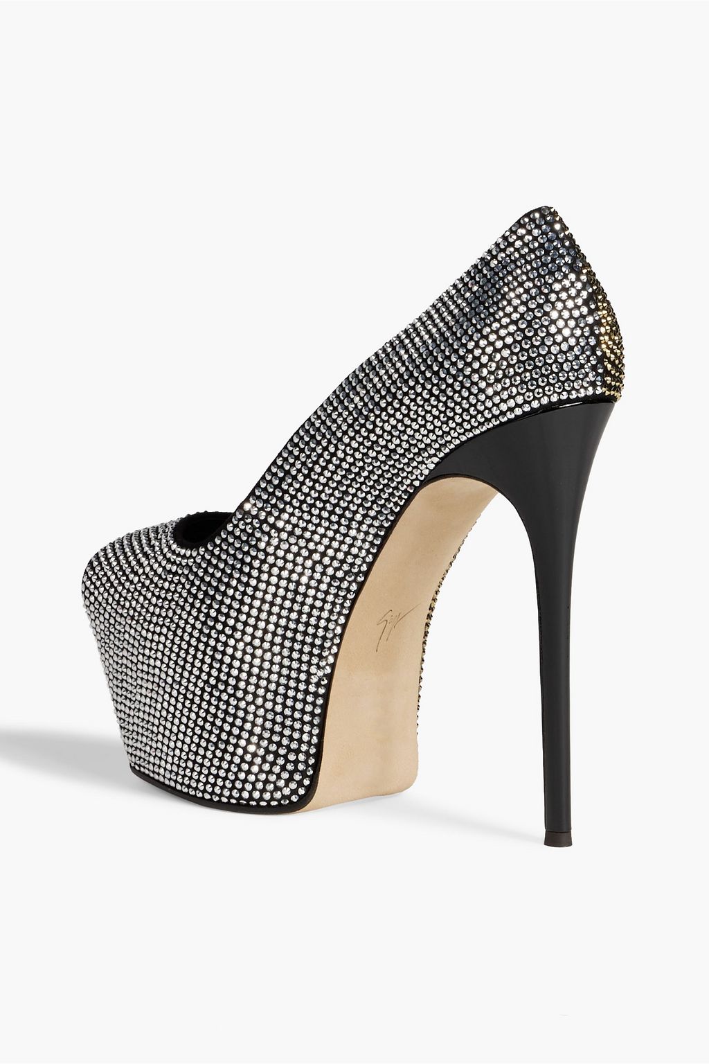 GIUSEPPE ZANOTTI Liza crystal-embellished suede platform pumps