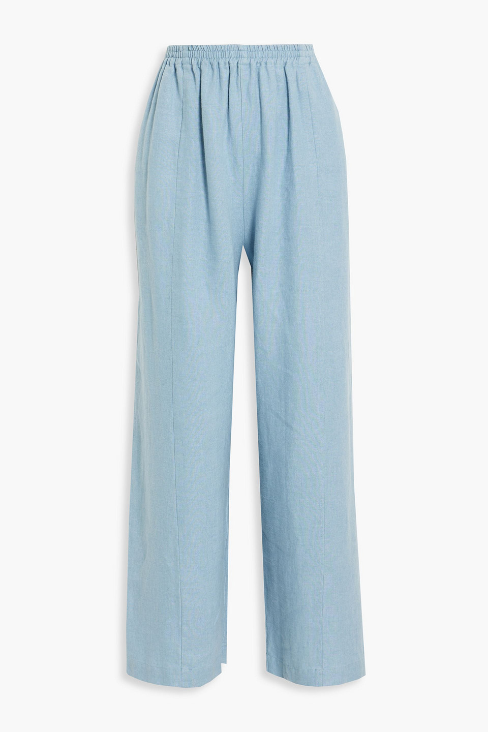 Eskandar Linen Wide-leg Pants In Woadblue