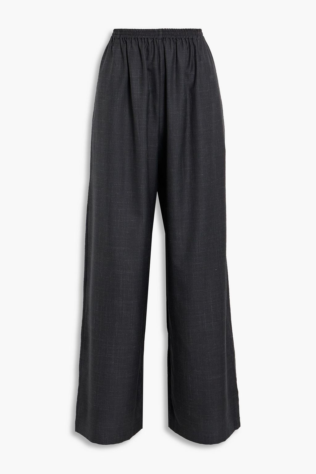 ESKANDAR Slub wool, silk and linen blend wide-leg pants | THE OUTNET