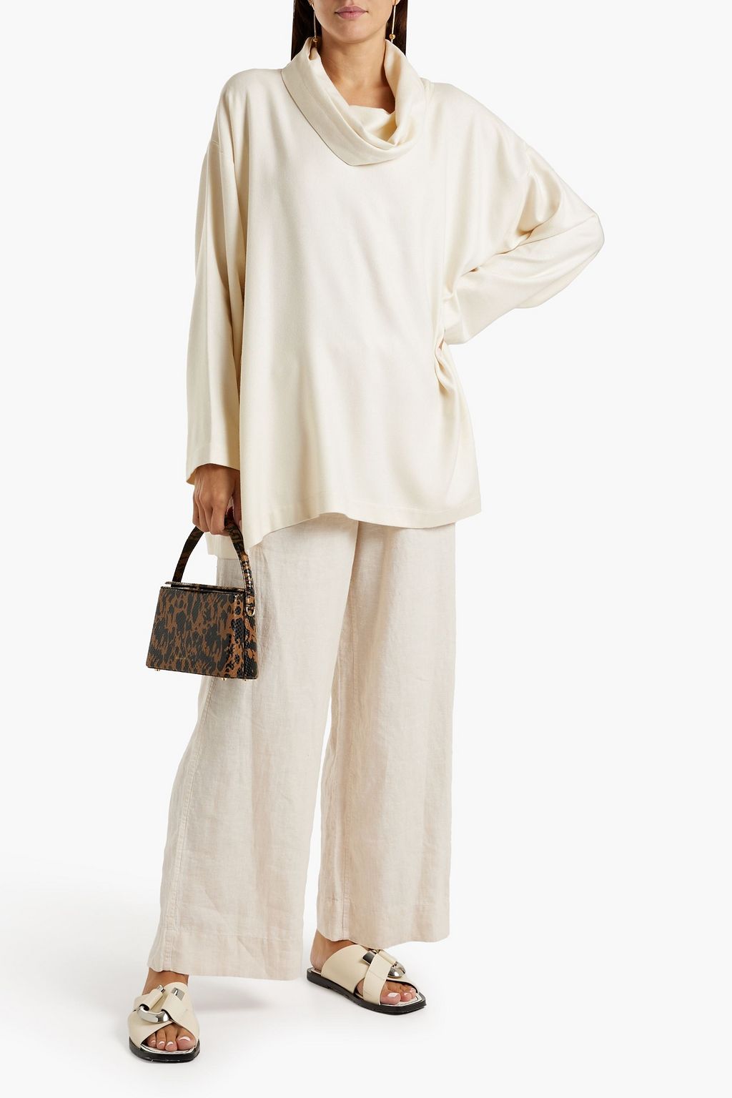 ESKANDAR Silk and cashmere-blend turtleneck top