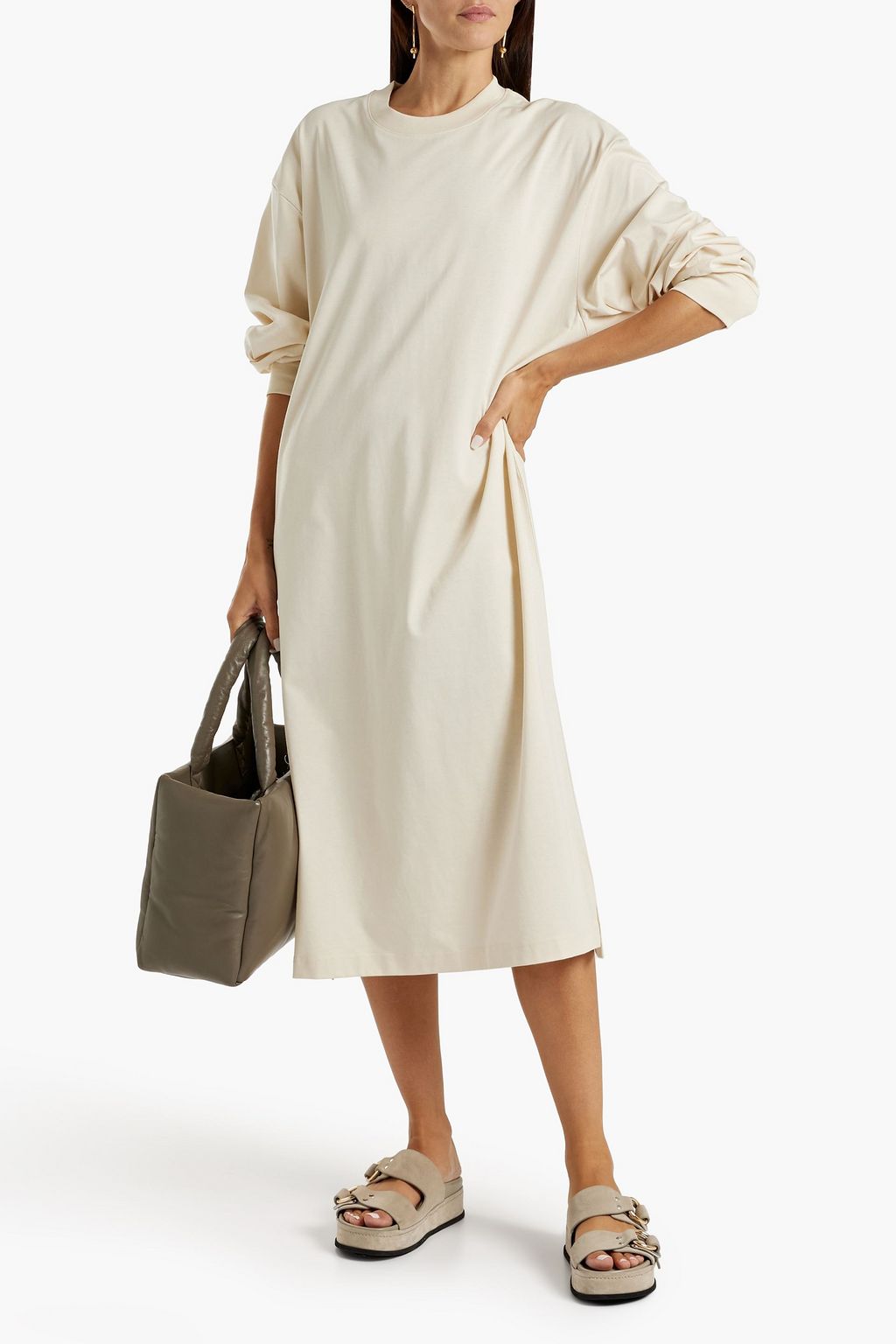 SAMSØE Φ SAMSØE Chrome cotton-jersey midi dress