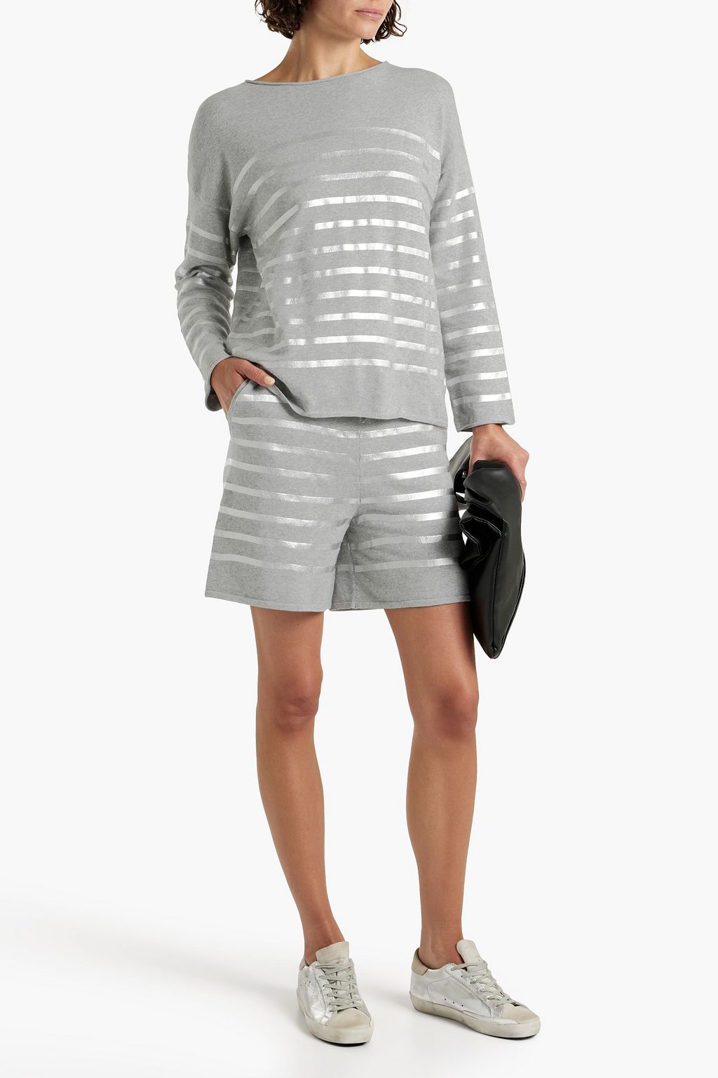 MAJESTIC FILATURES Striped cotton-blend sweater