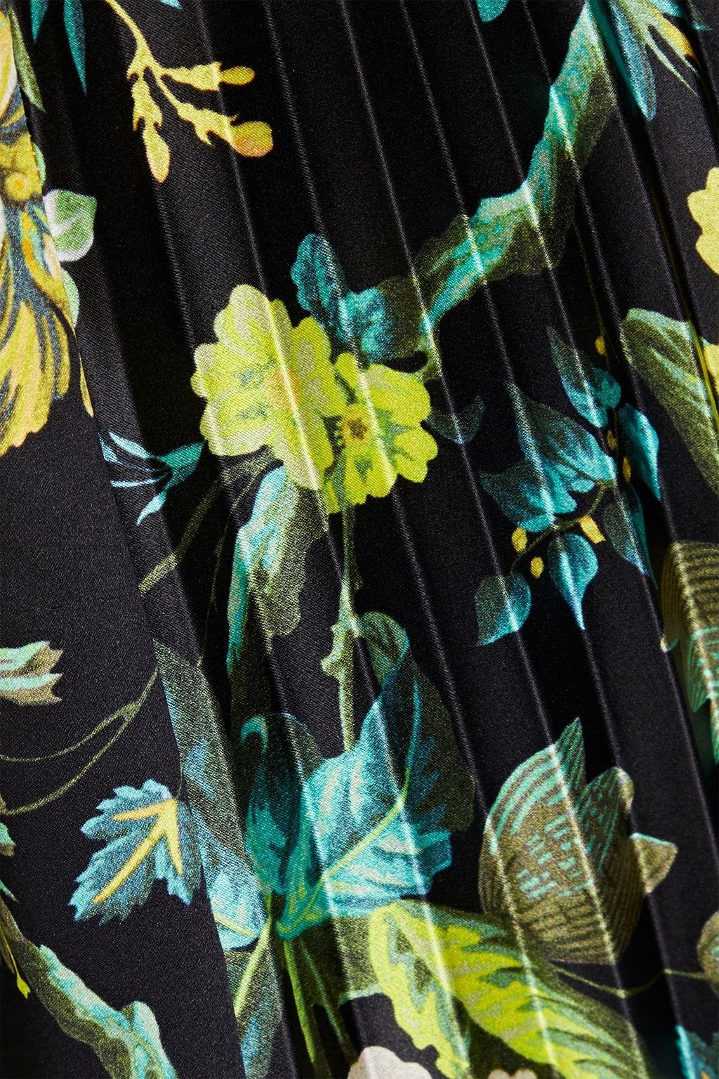 ERDEM Irwin pleated printed silk-satin crepe midi dress