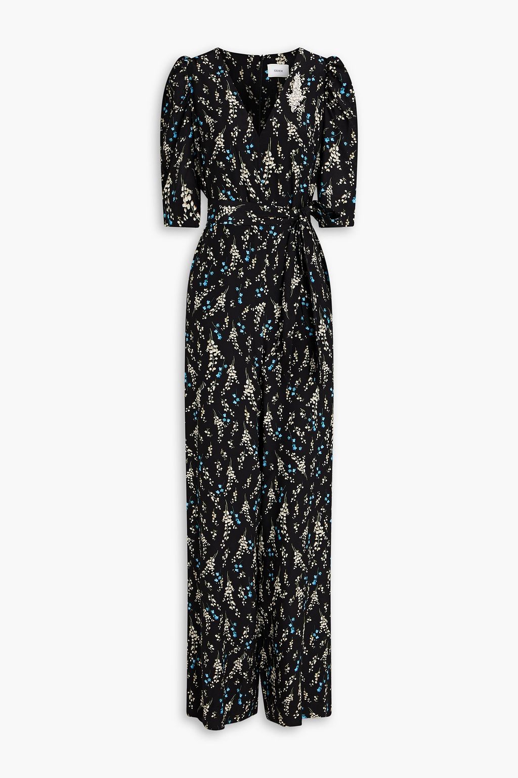 ERDEM Iberis embellished floral-print silk crepe de chine jumpsuit ...