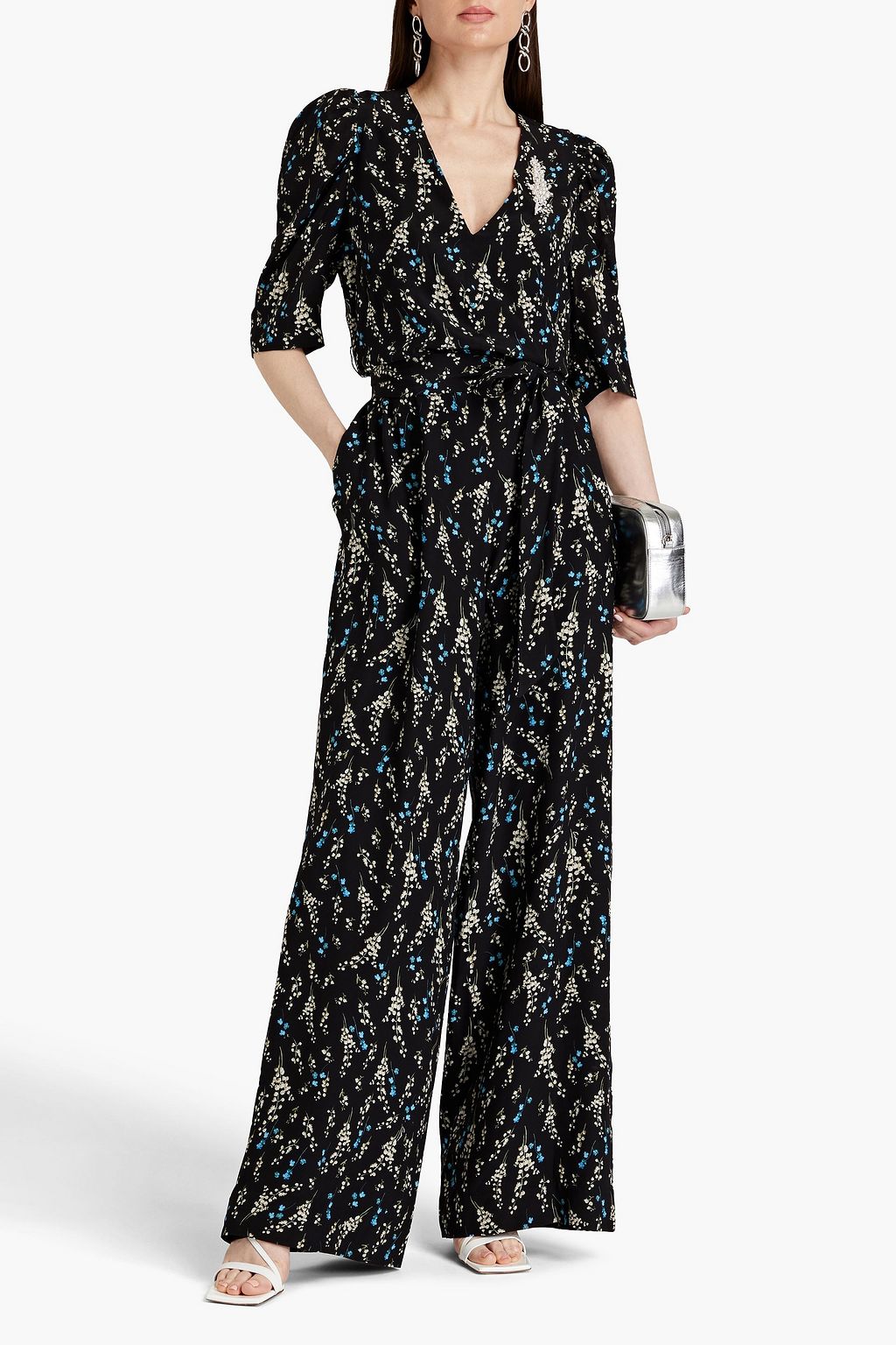 ERDEM Iberis embellished floral-print silk crepe de chine jumpsuit ...