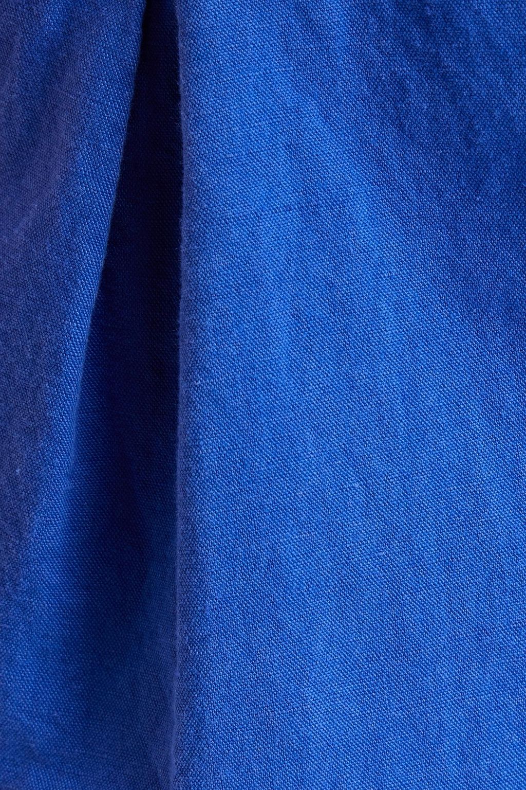 RODEBJER Arlette pleated cotton and linen-blend mini skirt