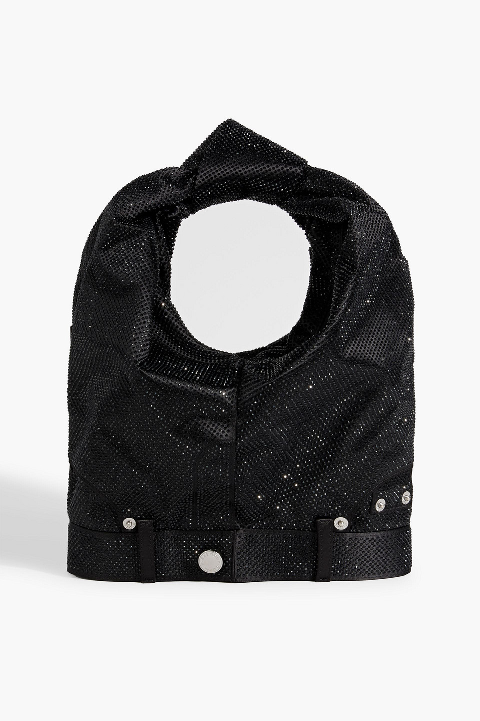 Alexander Wang Crystal-embellished Satin Shoulder Bag In Black