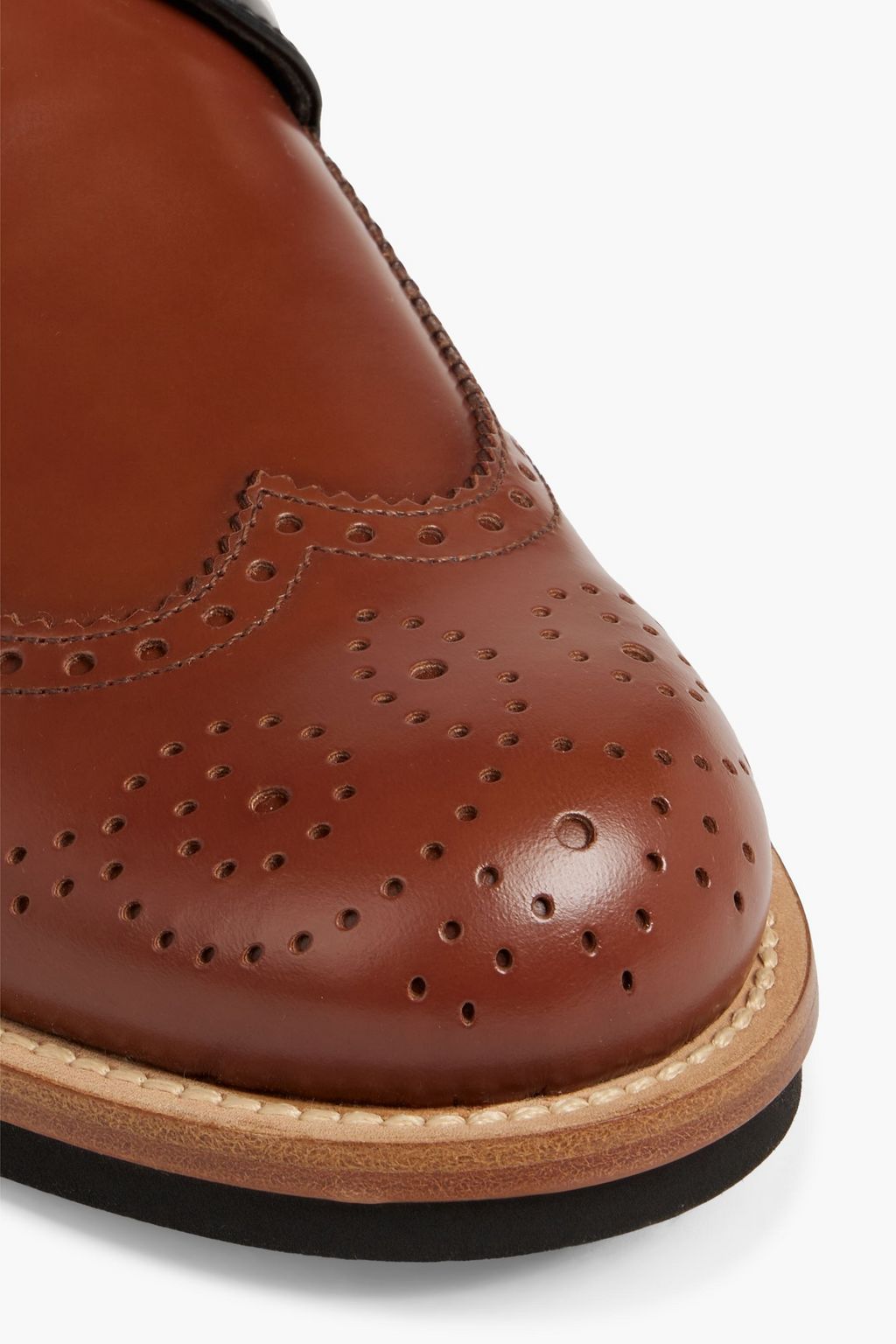TOD'S Perforated two-tone leather Oxford brogues