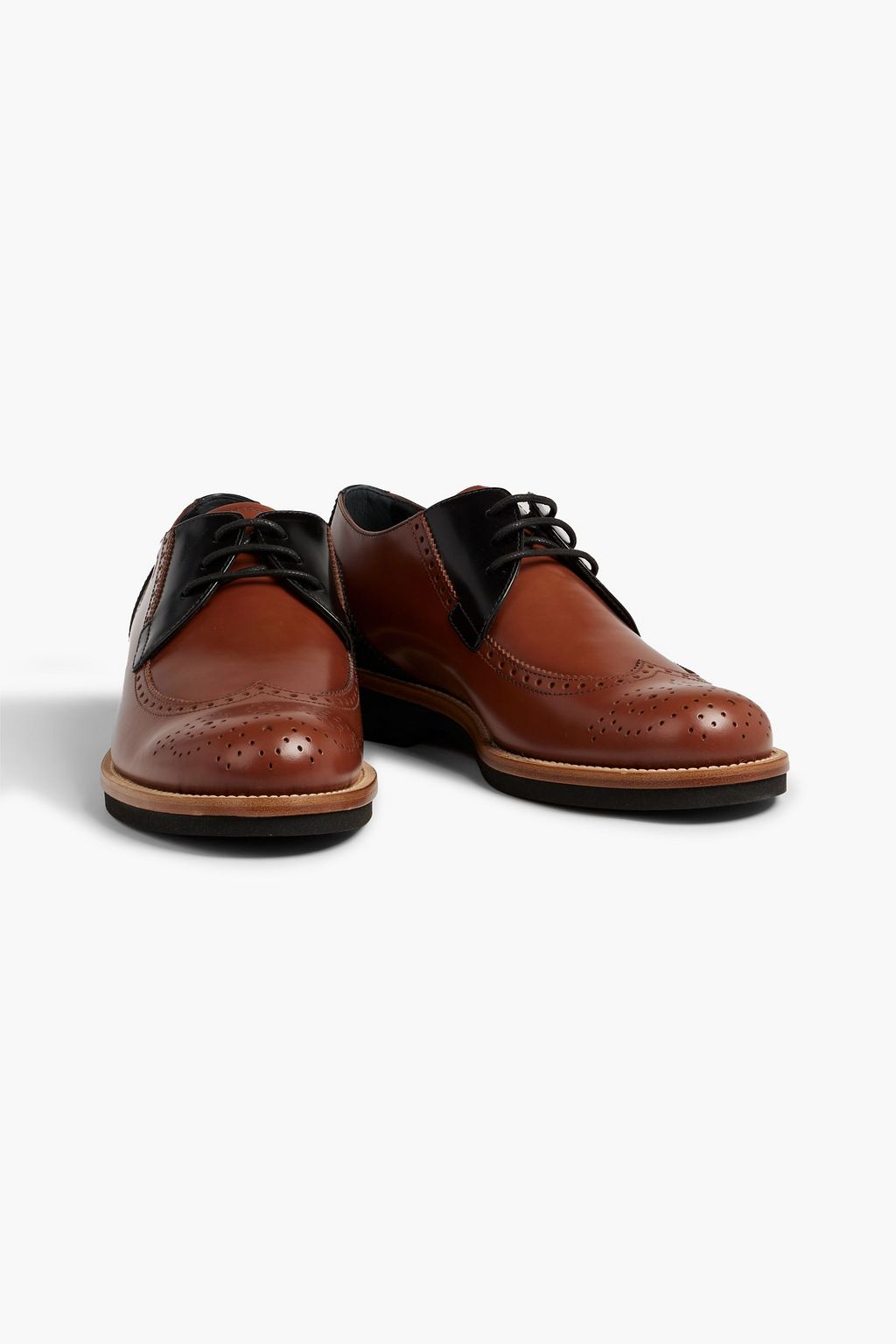 TOD'S Perforated two-tone leather Oxford brogues