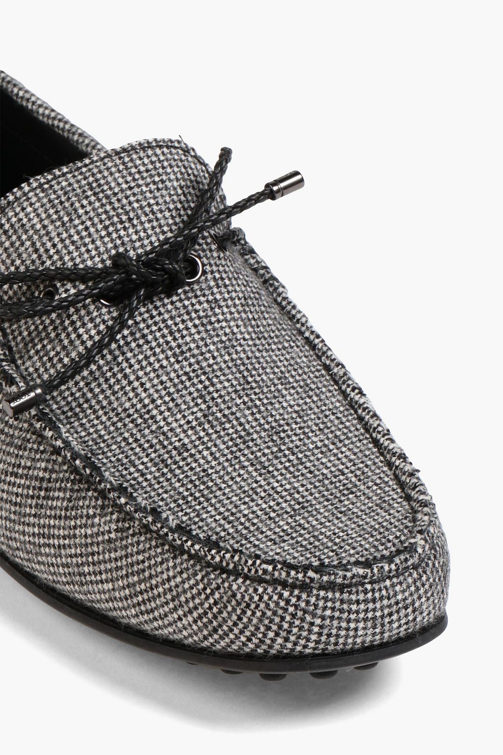 TOD'S Heaven Laccetto houndstooth tweed driving shoes