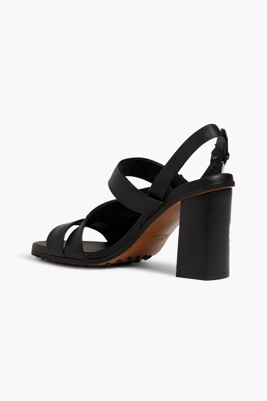 TOD'S Bow-embellished leather slingback sandals