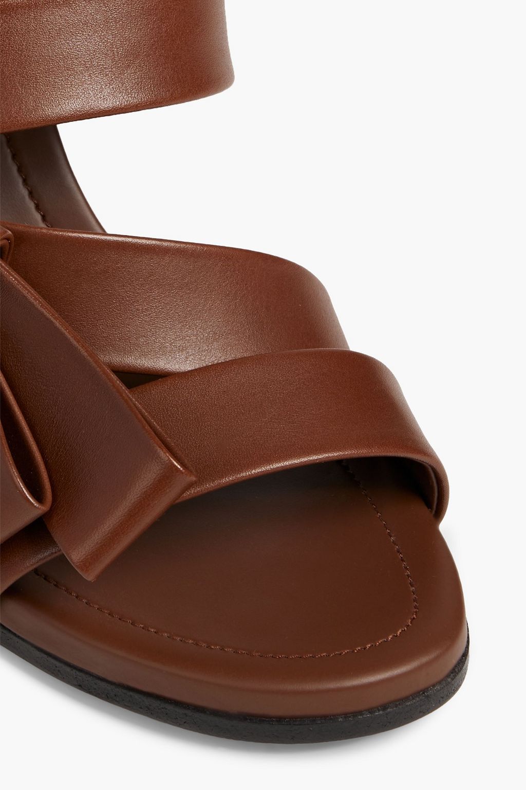 TOD'S Bow-embellished leather slingback sandals