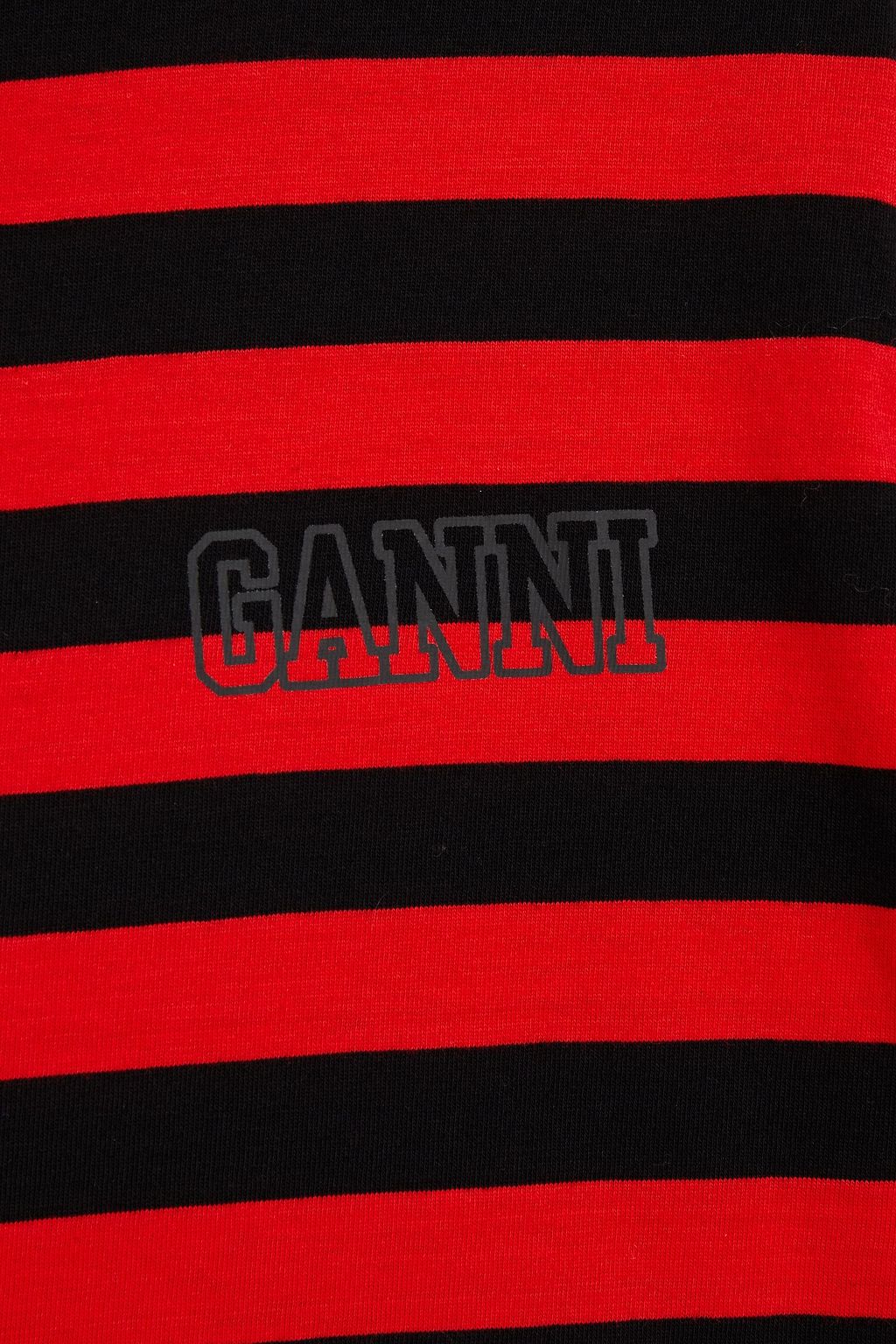 GANNI Striped organic cotton-jersey T-shirt
