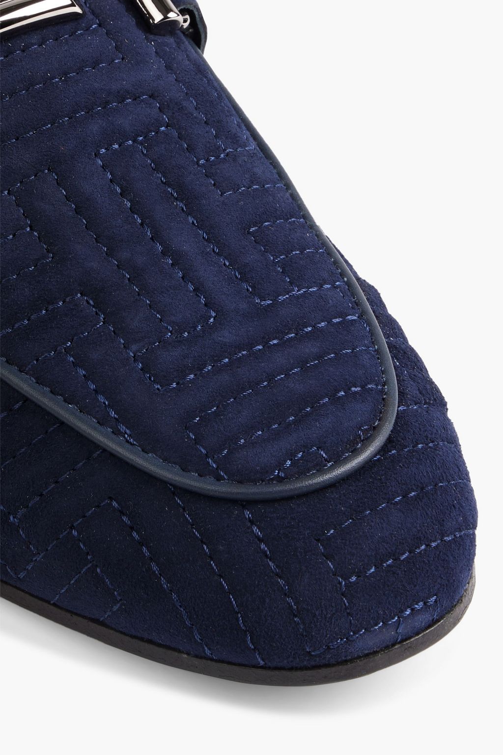 TOD'S Double T quilted suede loafers