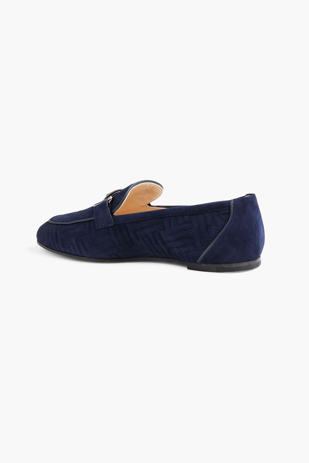 TOD'S Double T quilted suede loafers
