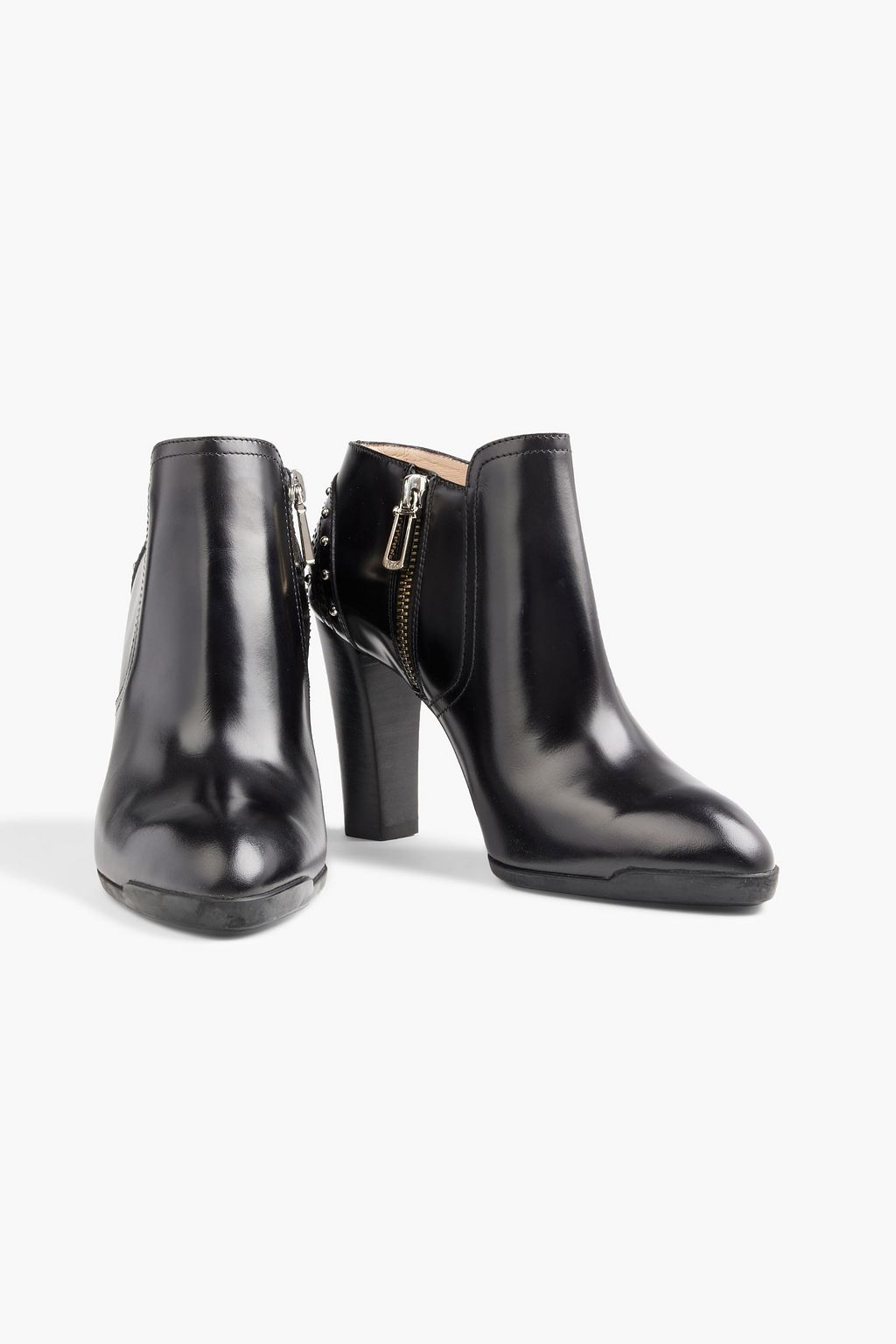 TOD'S Studded perforated leather ankle boots
