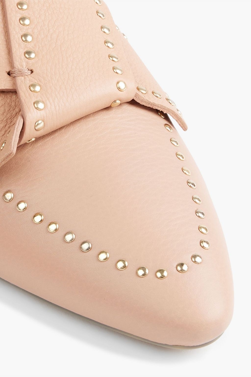 TOD'S Embellished leather point-toe flats