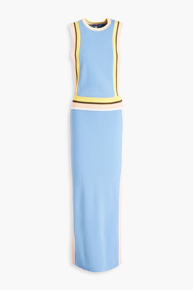 Jaden striped knitted midi dress