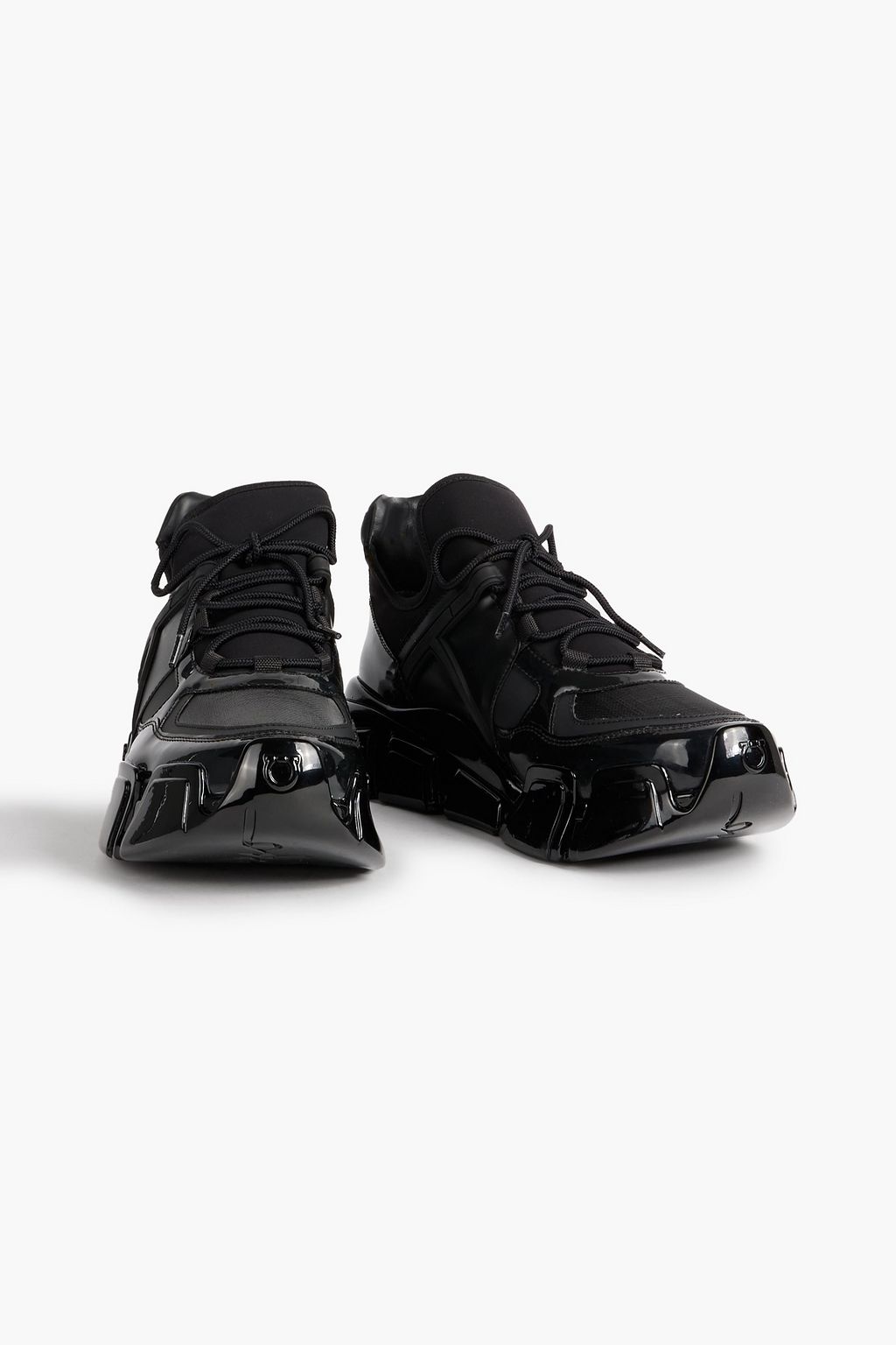 FERRAGAMO Cimbra rubber and neoprene exaggerated-sole sneakers
