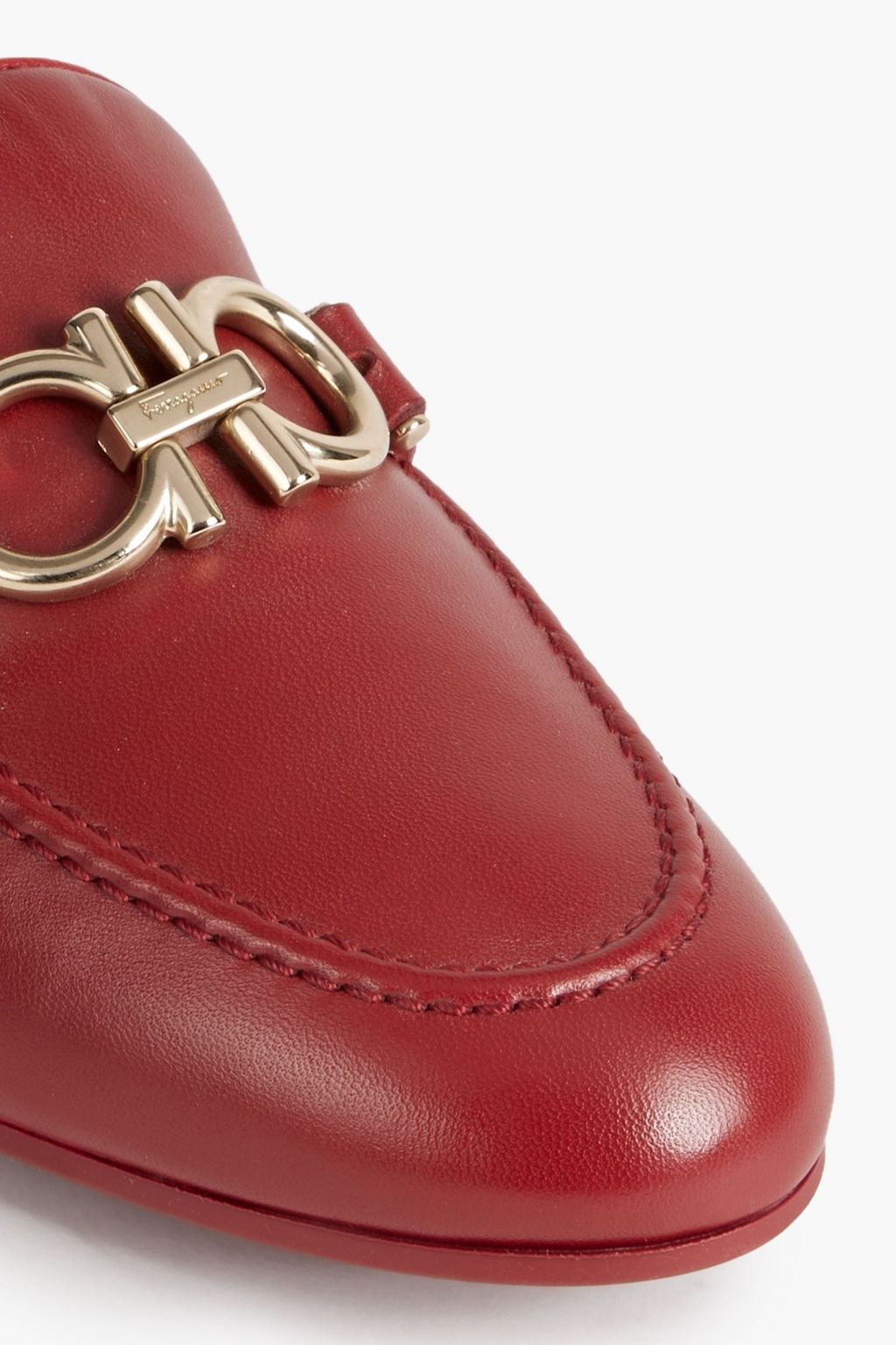 FERRAGAMO Trifoglio embellished leather loafers