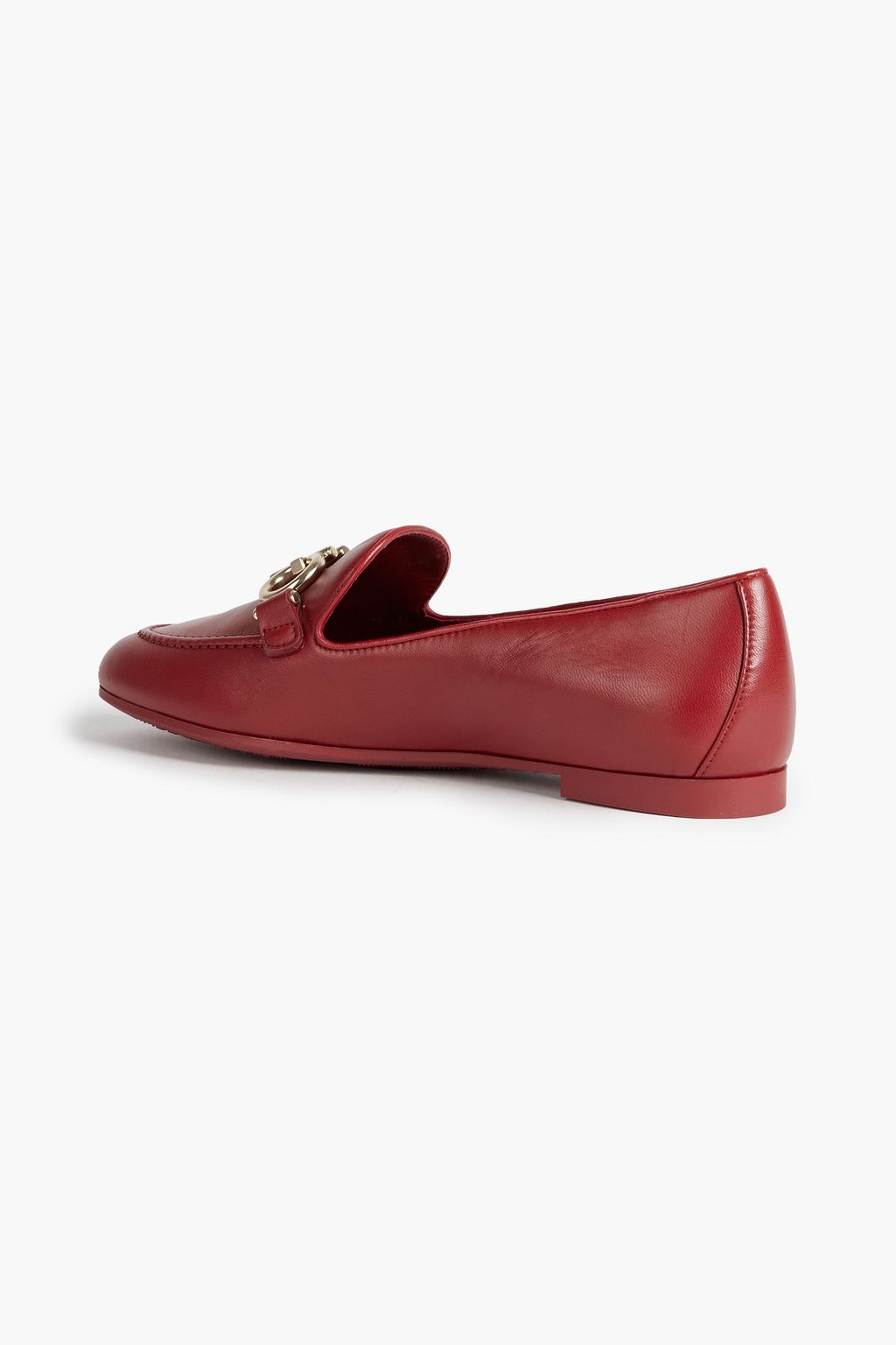 FERRAGAMO Trifoglio embellished leather loafers