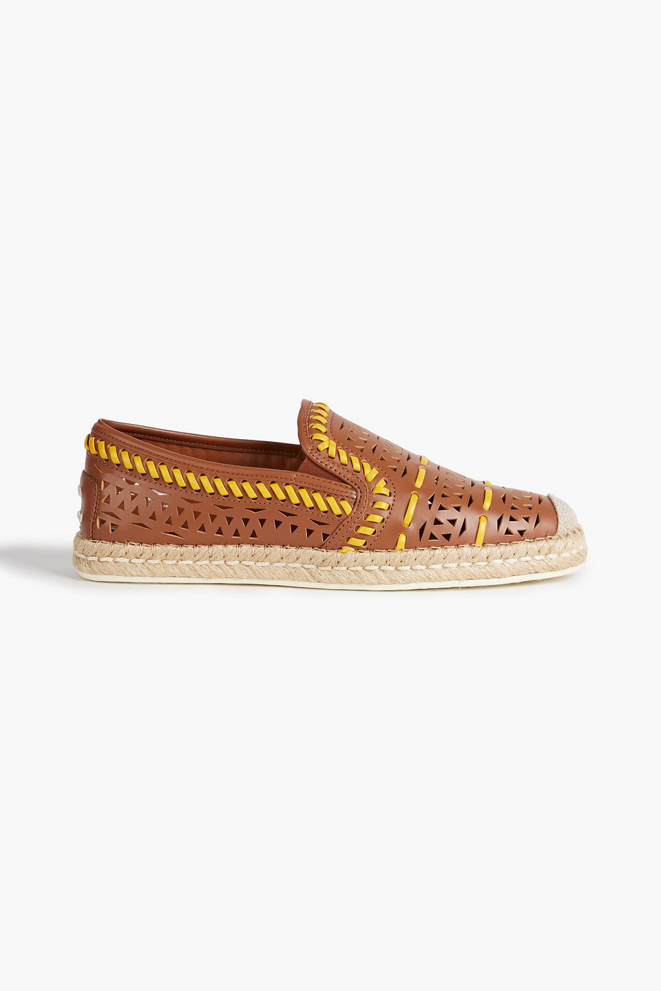 Tod's Laser-cut Leather Espadrilles In Brown