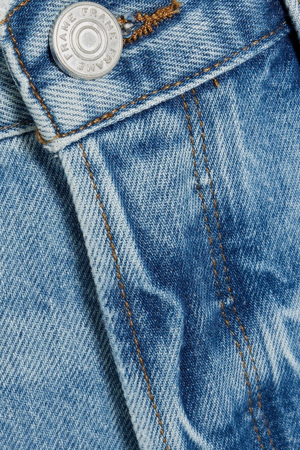 FRAME Le Original cropped distressed high-rise straight-leg jeans