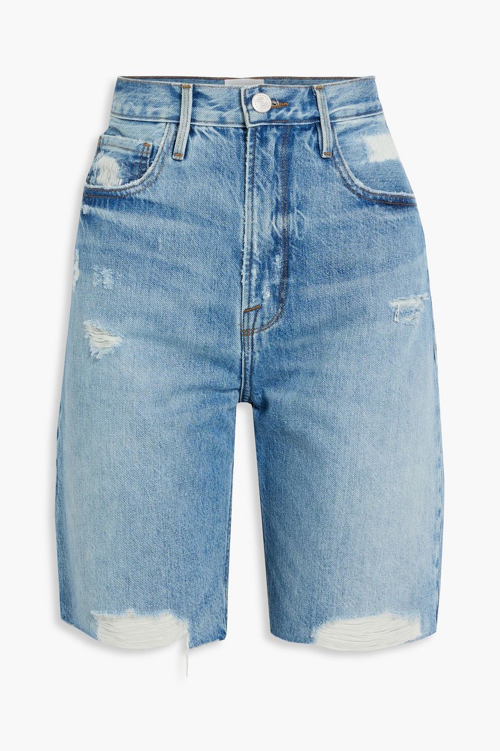 Pest hulp in de huishouding Festival FRAME Le Vintage Bermuda distressed denim shorts | Sale up to 70% off | THE  OUTNET