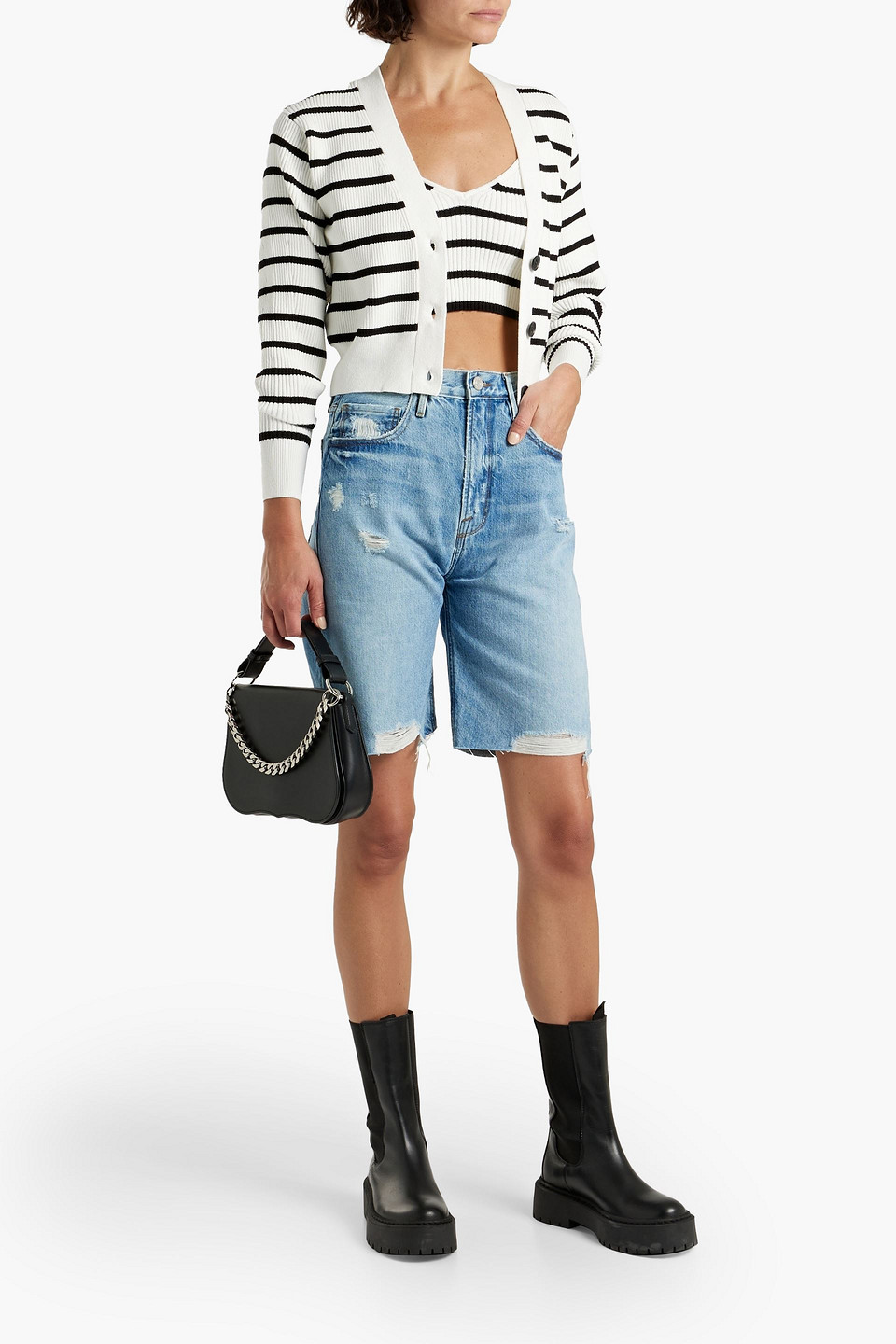  Frame - Jeansshorts In Distressed-optik - Blau - 23 