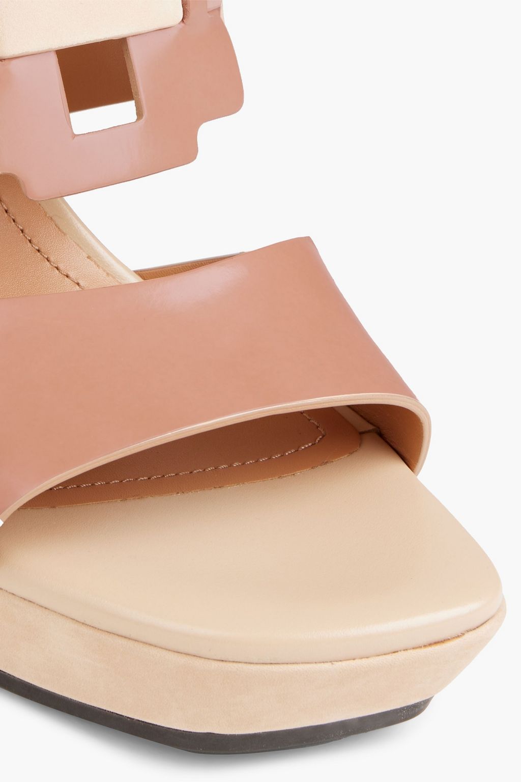 TOD'S Nubuck and leather platform sandals