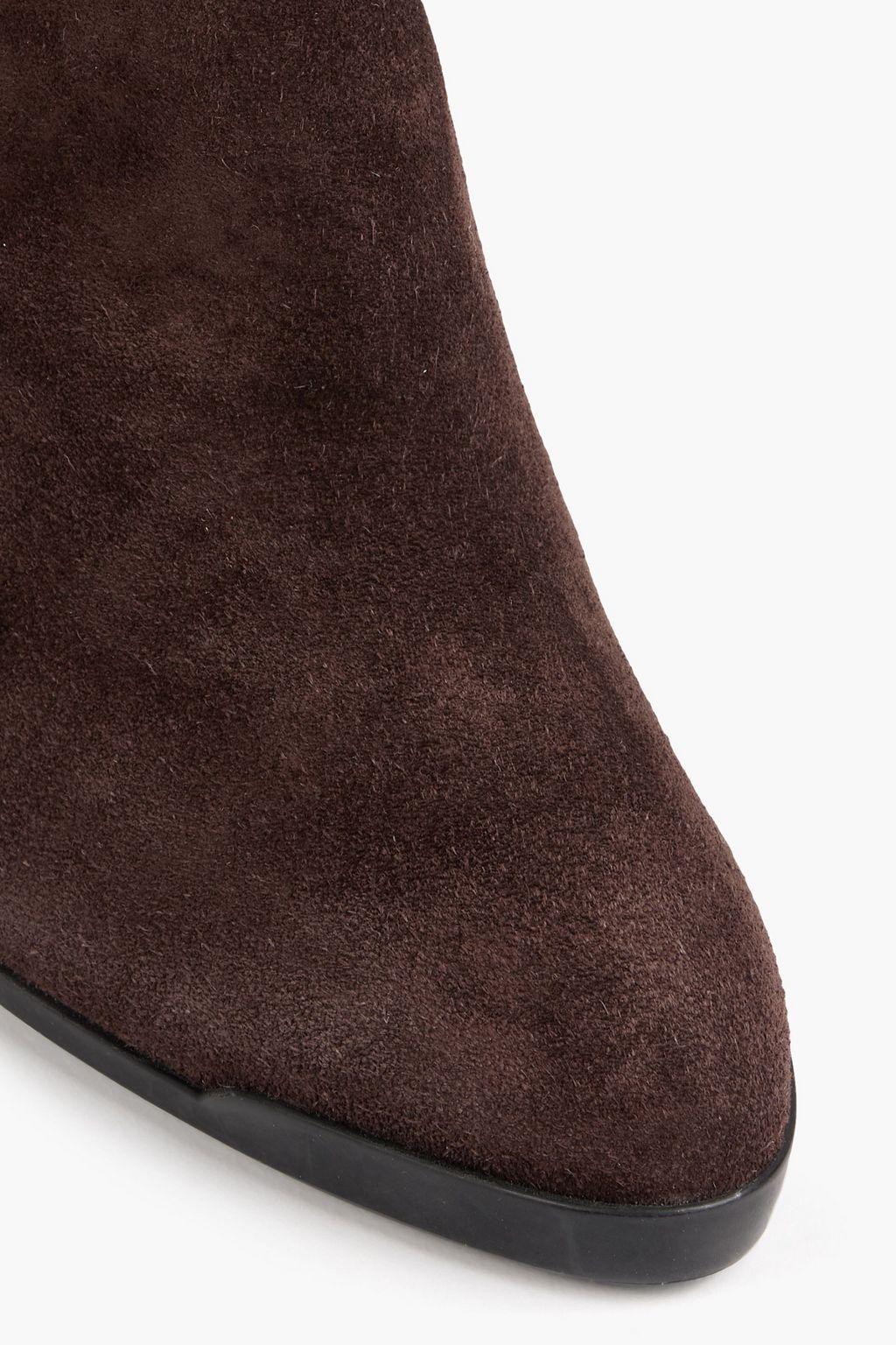TOD'S Leather-trimmed buckled suede ankle boots