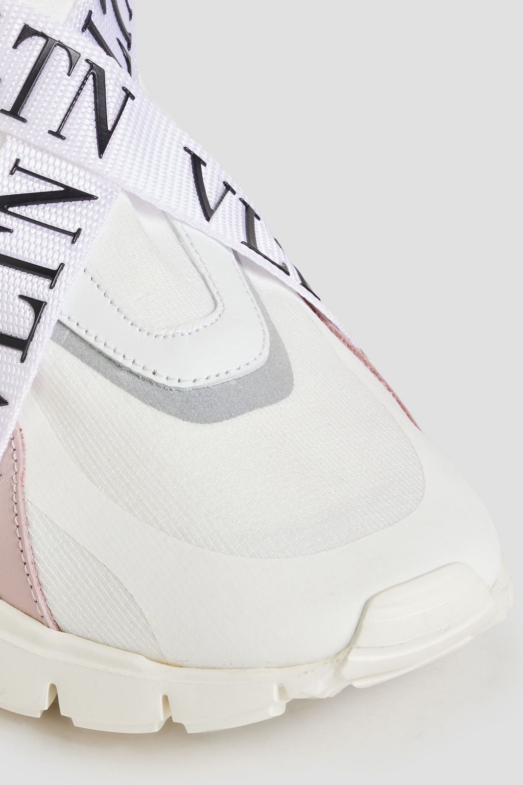 VALENTINO GARAVANI Heroes suede, leather and stretch-knit high-top sneakers