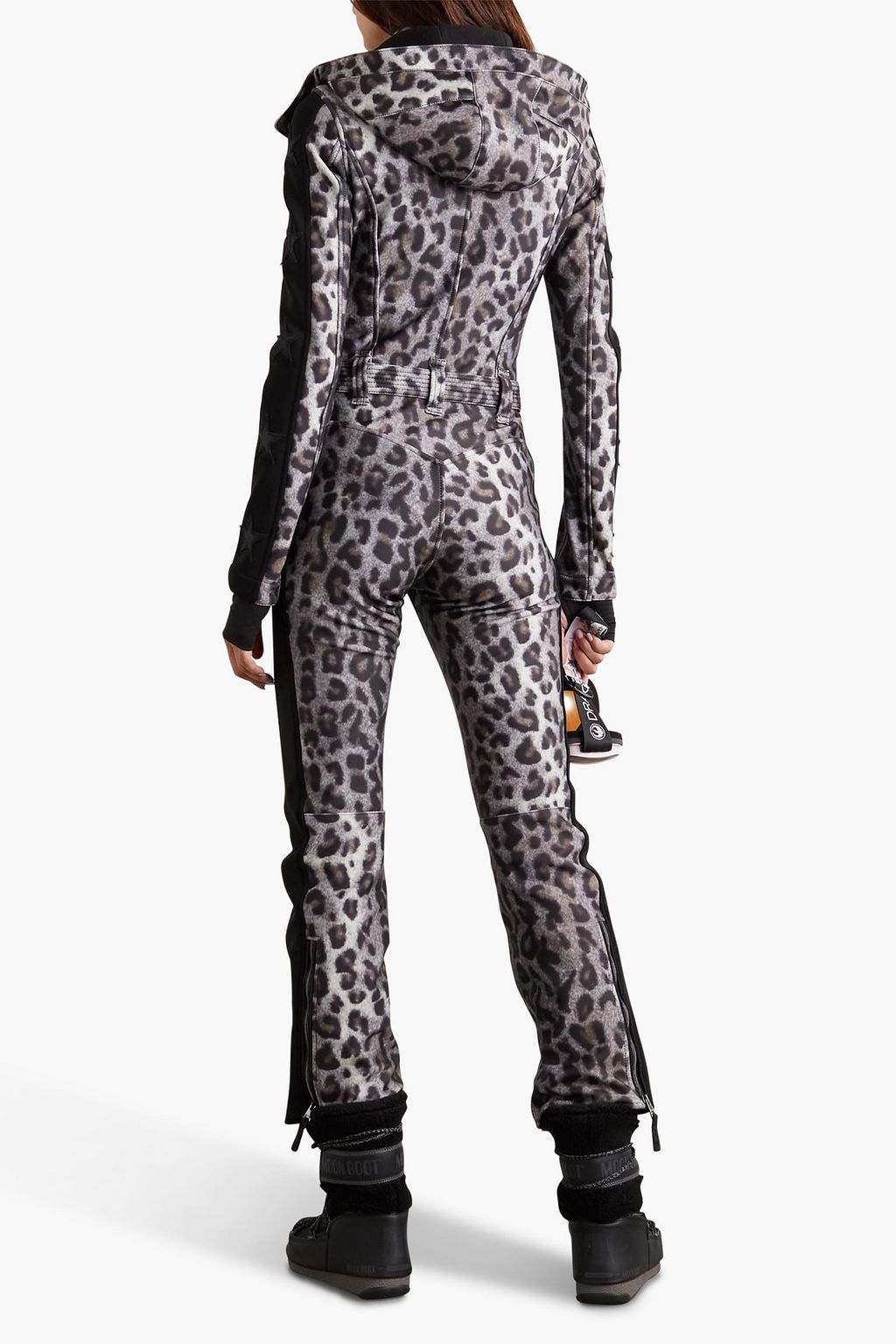 JETSET Magic Ghoster leopard-print hooded ski suit