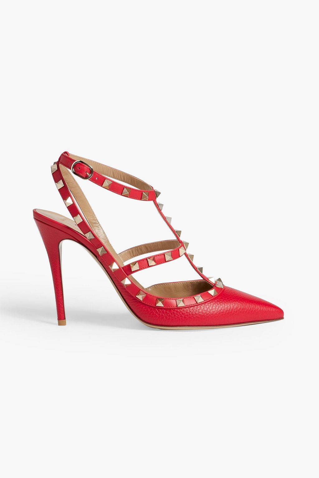 VALENTINO GARAVANI Rockstud pebbled-leather pumps | THE OUTNET