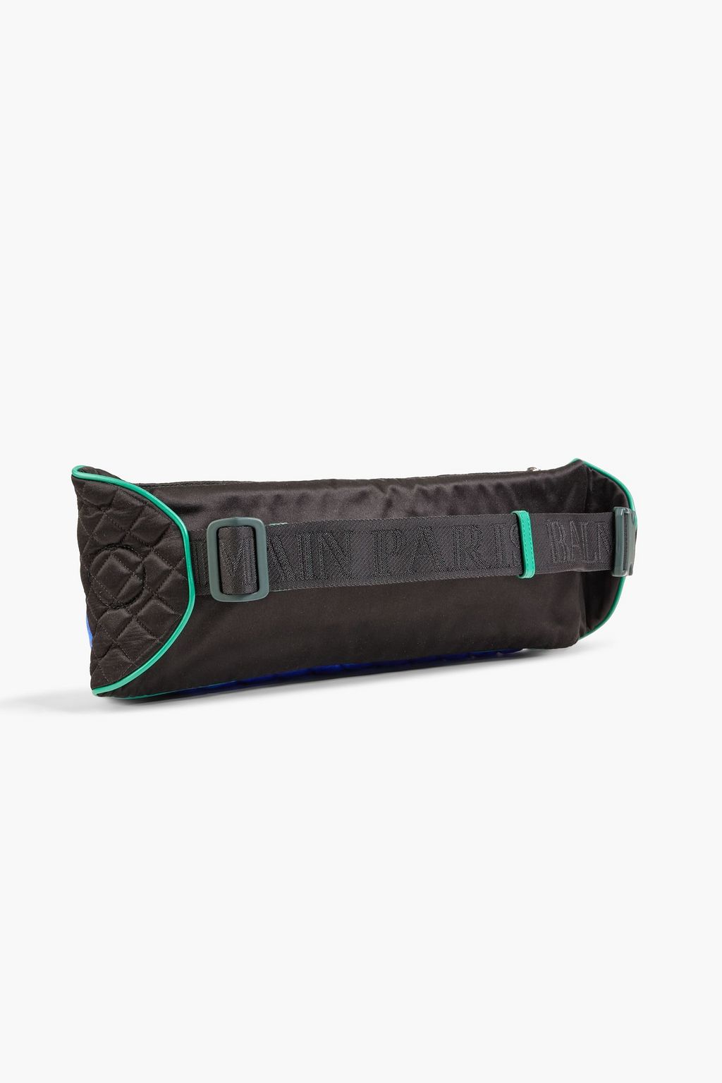 BALMAIN Quilted two-tone silk-satin belt bag