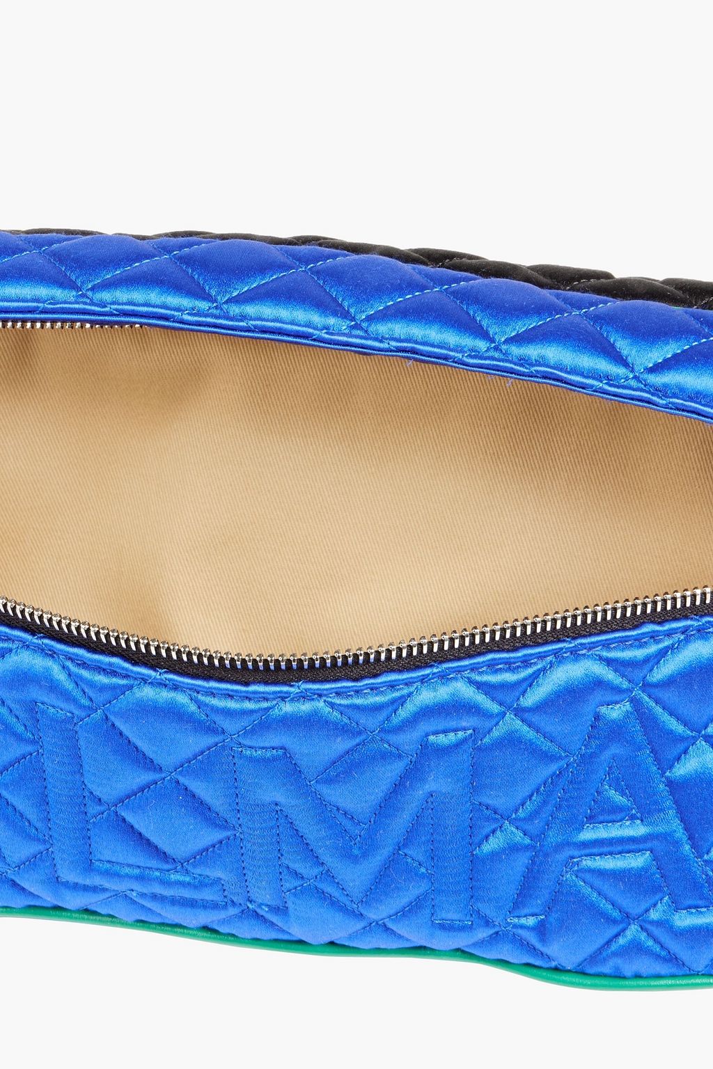BALMAIN Quilted two-tone silk-satin belt bag