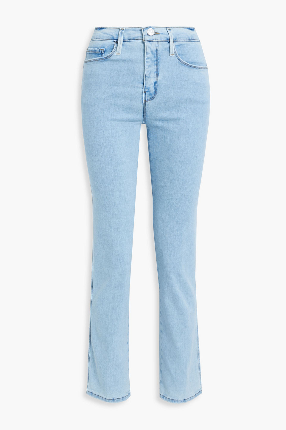 Frame Le Sylvie Slender High-rise Straight-leg Jeans In Light Denim