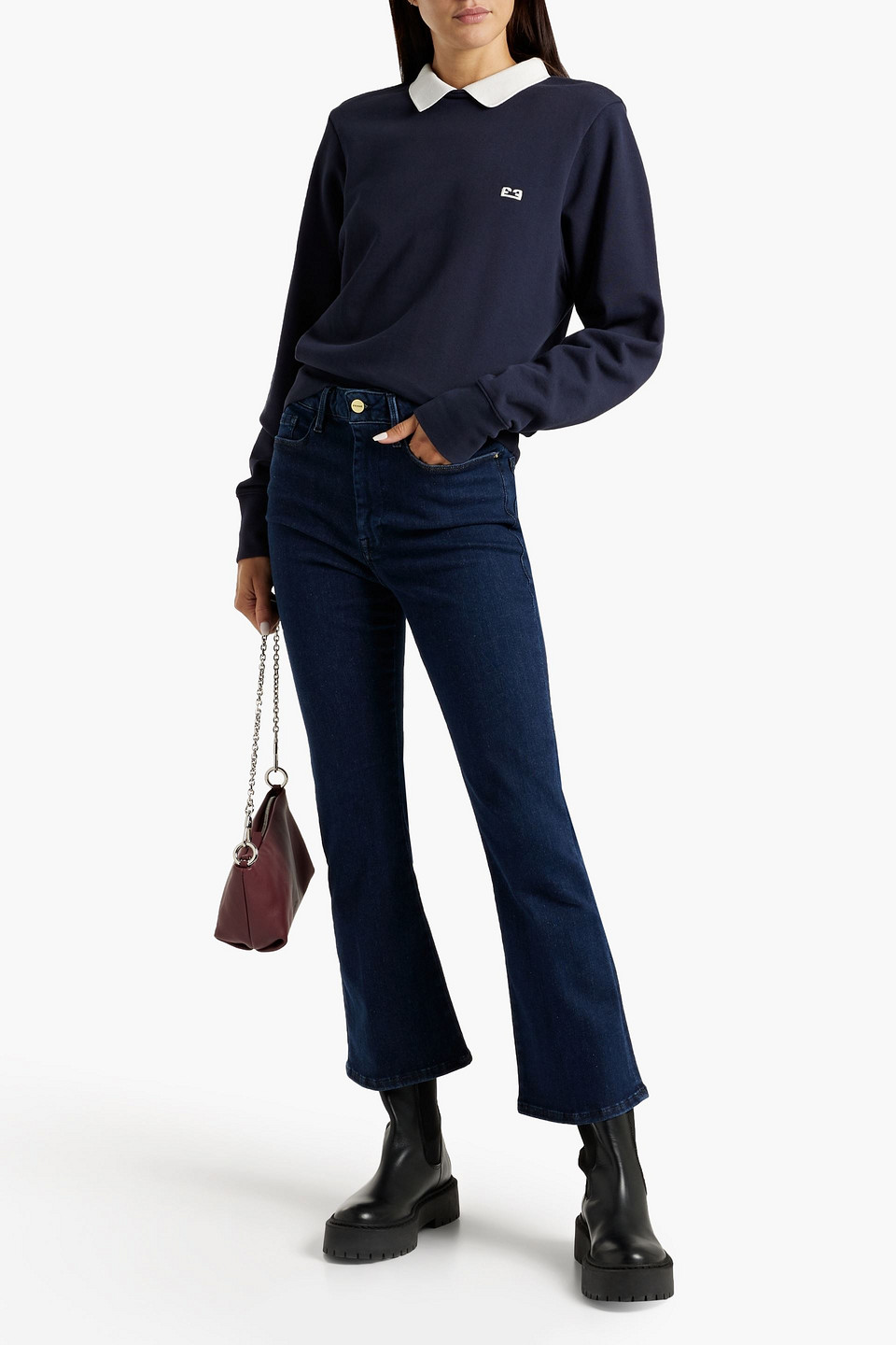 FRAME LE CROP MINI BOOT CROPPED MID-RISE BOOTCUT JEANS 3074457345633641653