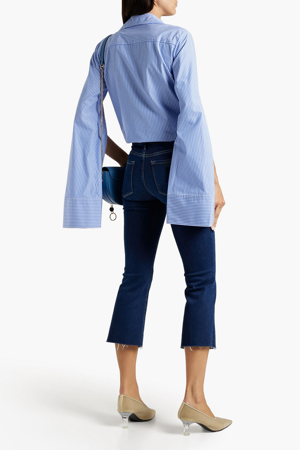  Frame - Le Pixie Halbhohe Kick-flare-jeans Mit Fransen - Blau - 23 