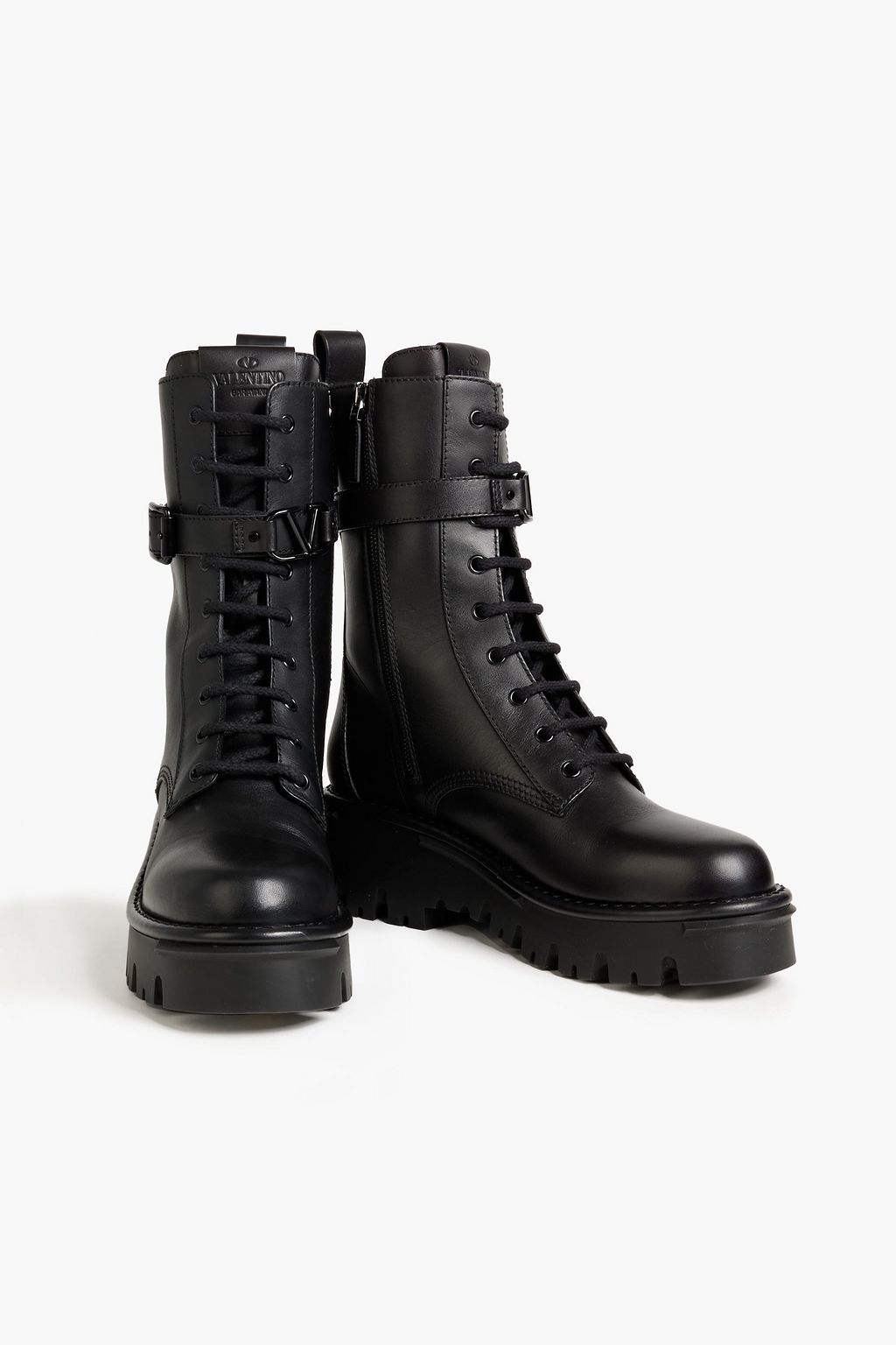 VALENTINO GARAVANI VLOGO leather combat boots