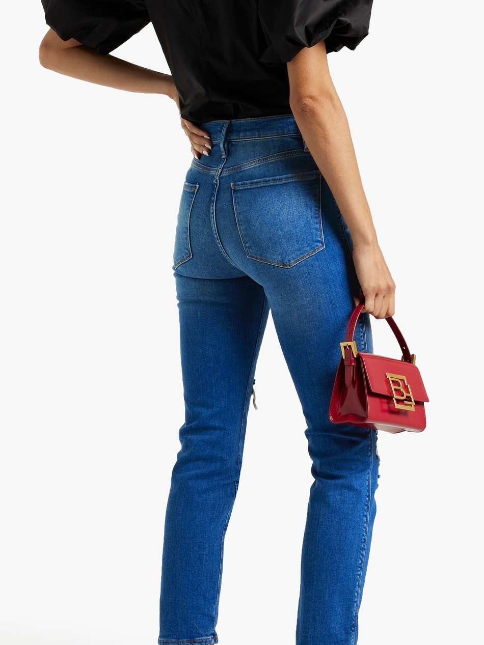 le sylvie slender distressed high-rise slim-leg jeans