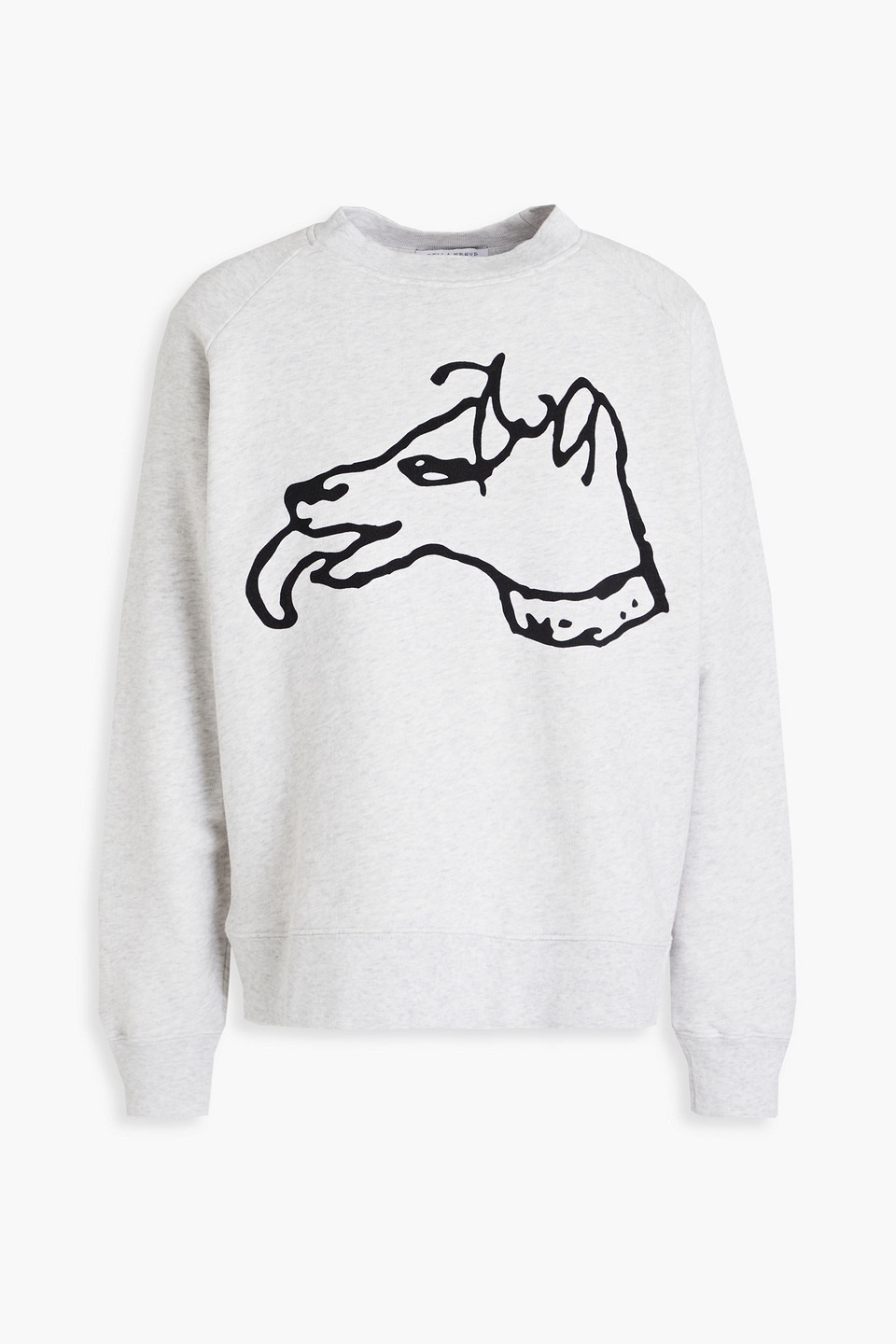 Bella Freud Printed Organic French Cotton-terry Sweatshirt In Grey