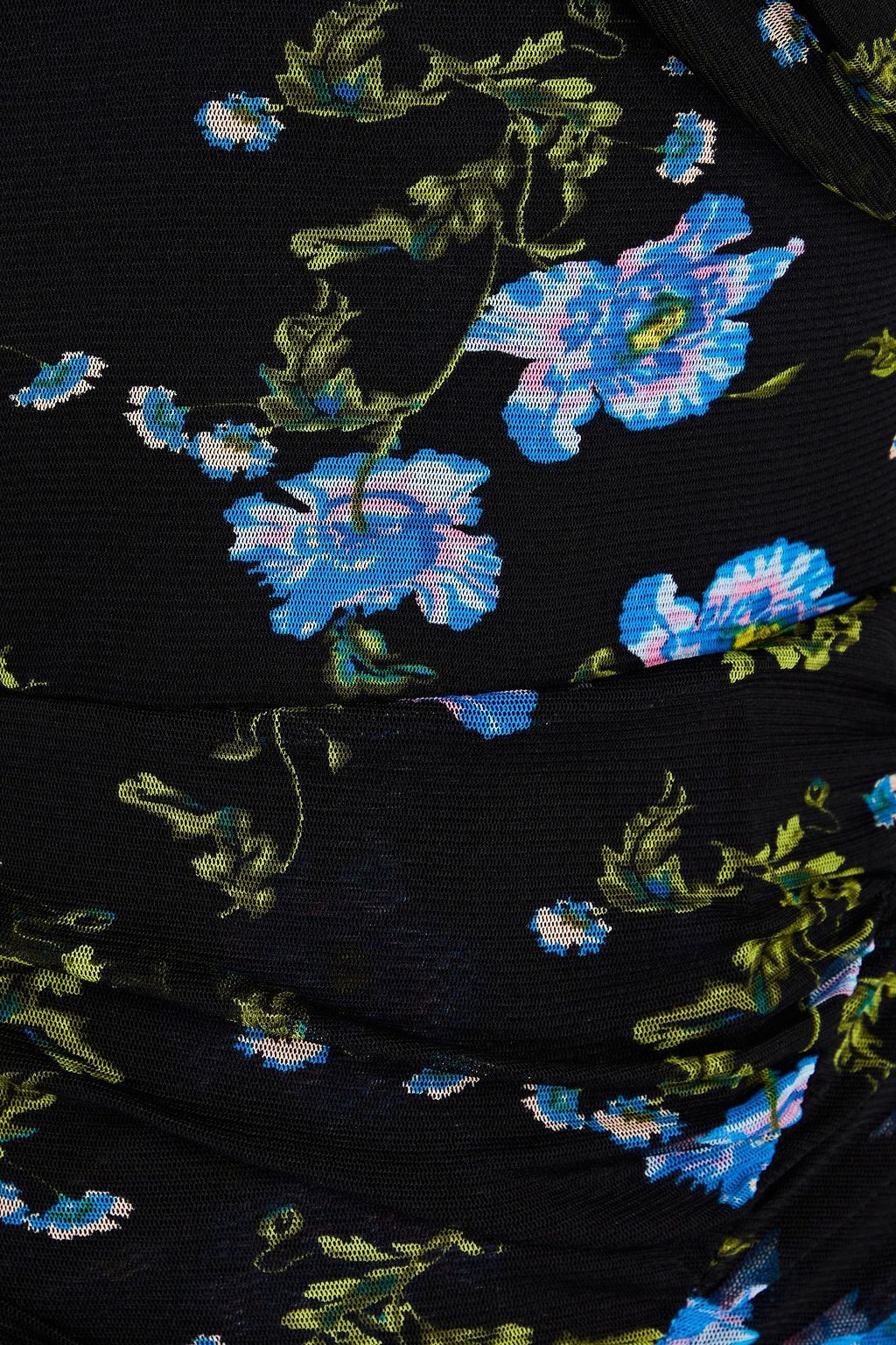 DIANE VON FURSTENBERG Ganesa ruched floral-print stretch-mesh midi dress