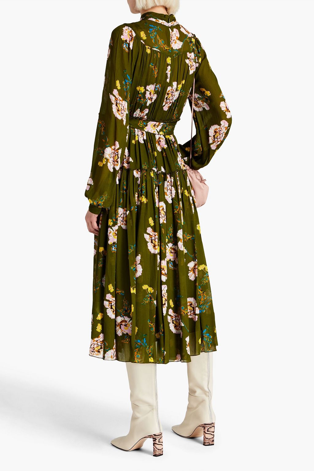 DIANE VON FURSTENBERG Kent pleated floral-print crepe midi dress