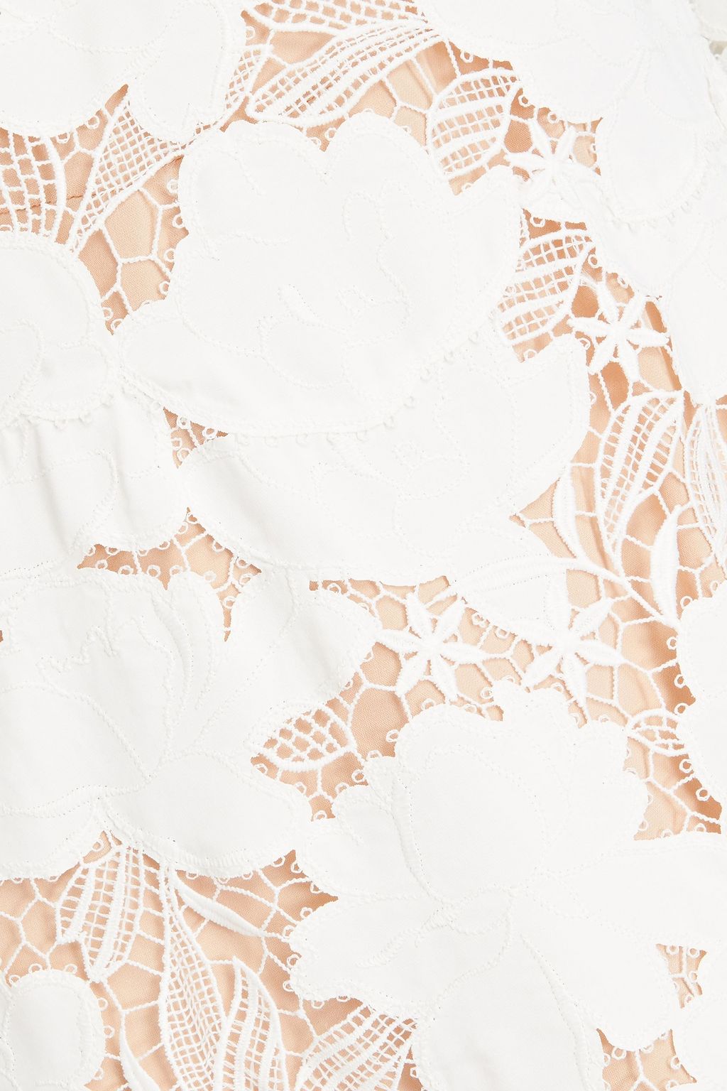 OSCAR DE LA RENTA Gathered guipure lace gown