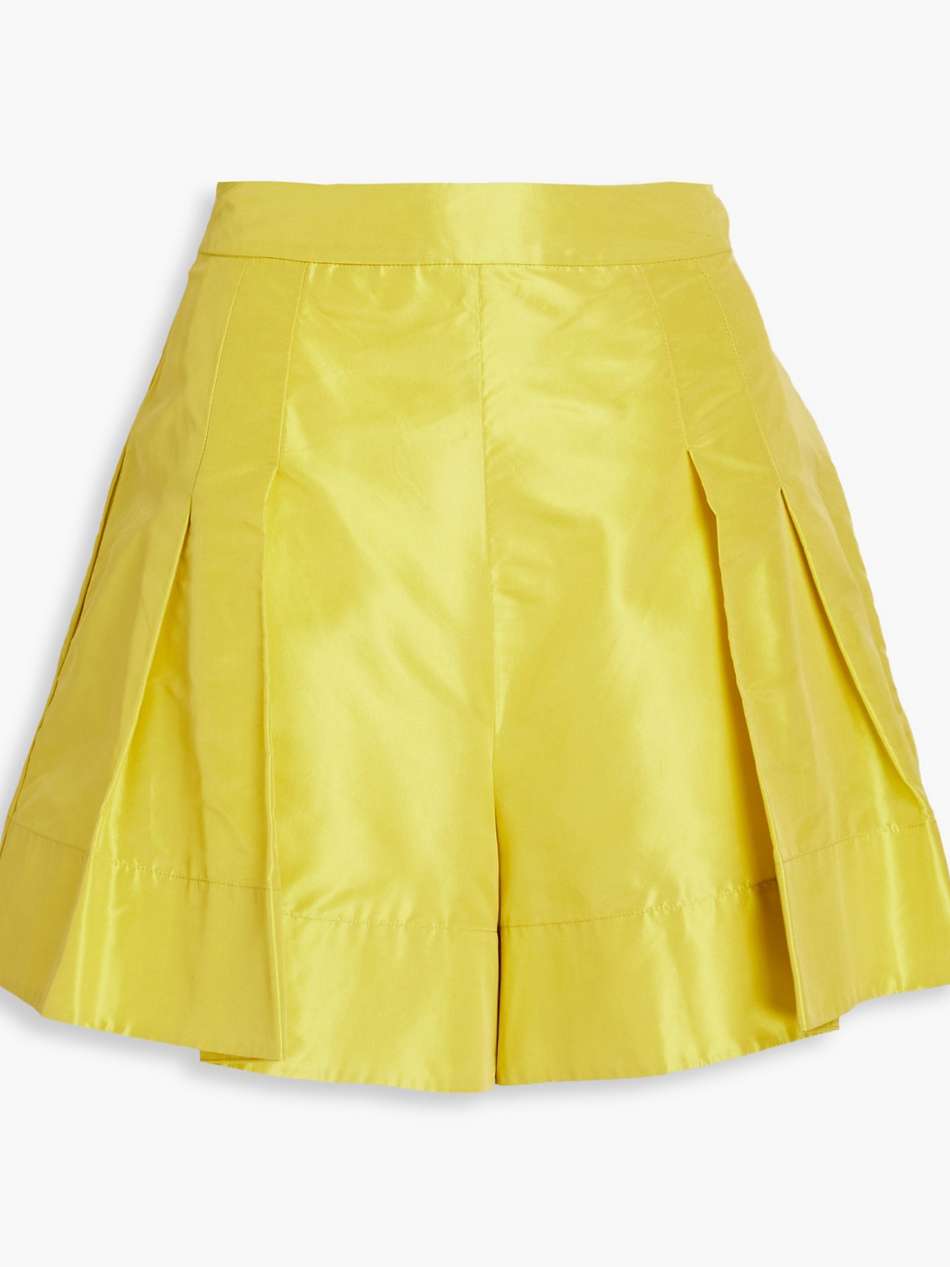 pleated silk-taffeta shorts