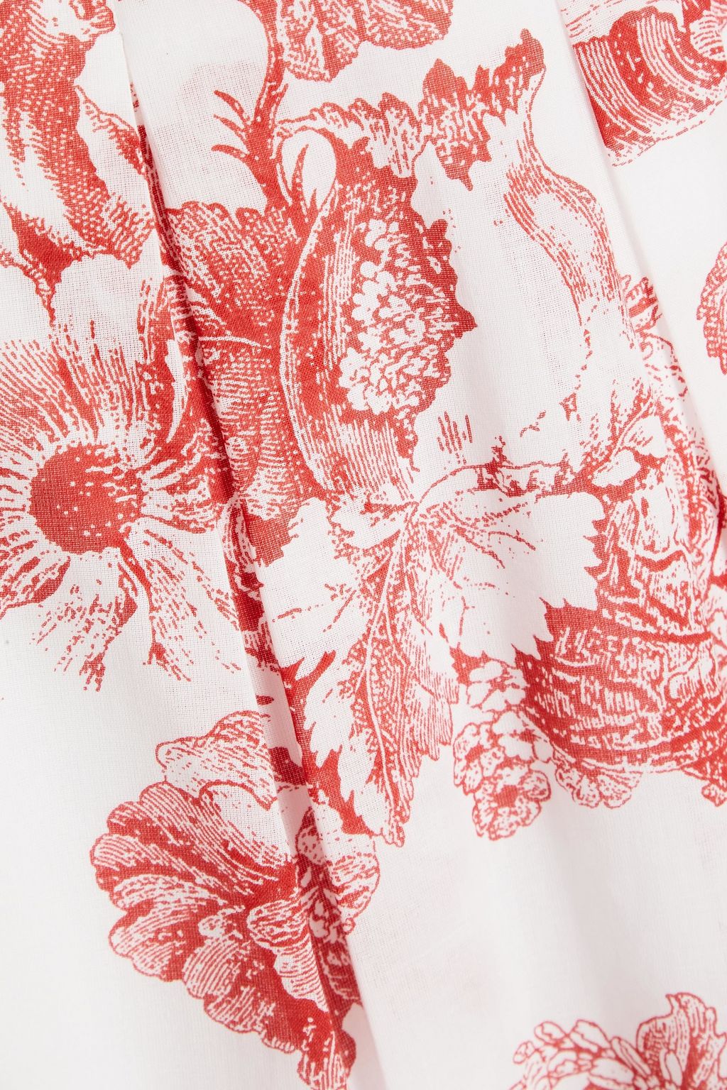 OSCAR DE LA RENTA Floral-print cotton-voile skirt