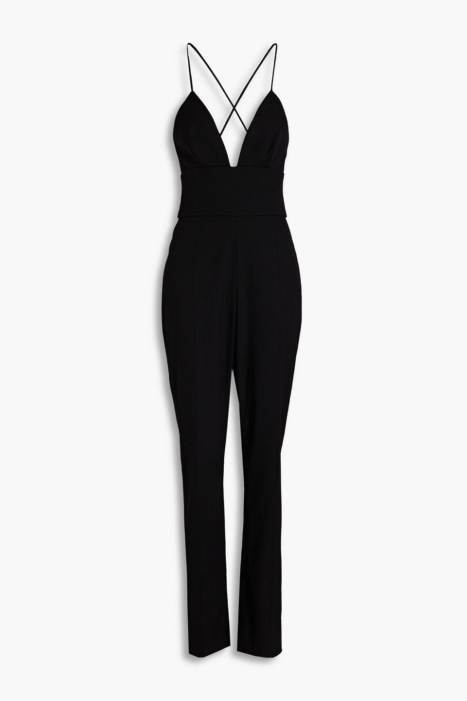 OSCAR DE LA RENTA WOOL-BLEND TWILL JUMPSUIT