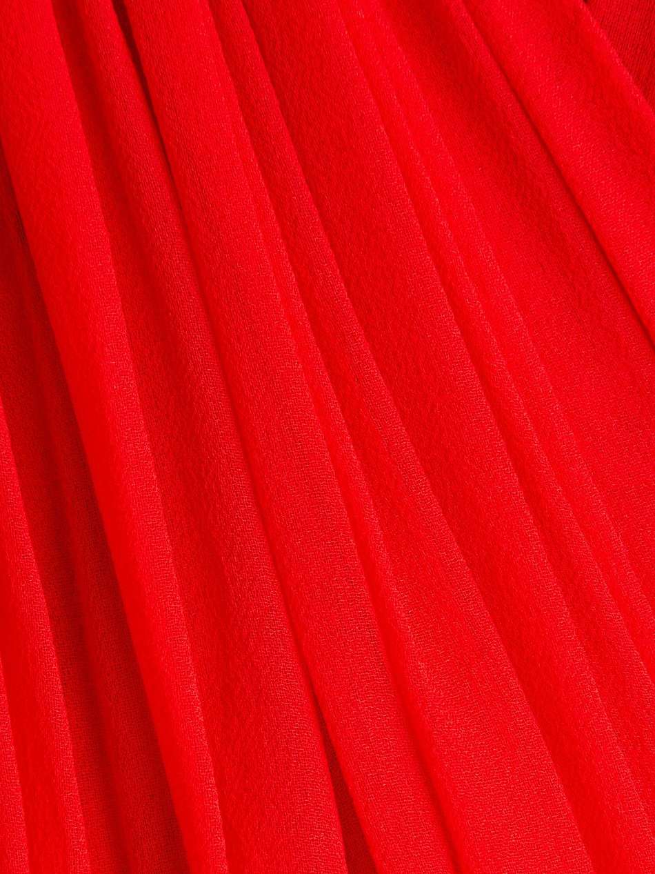 strapless plissé silk-chiffon and tulle midi dress